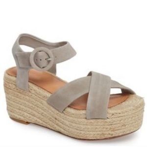 Halogen taupe tan espadrille platforms